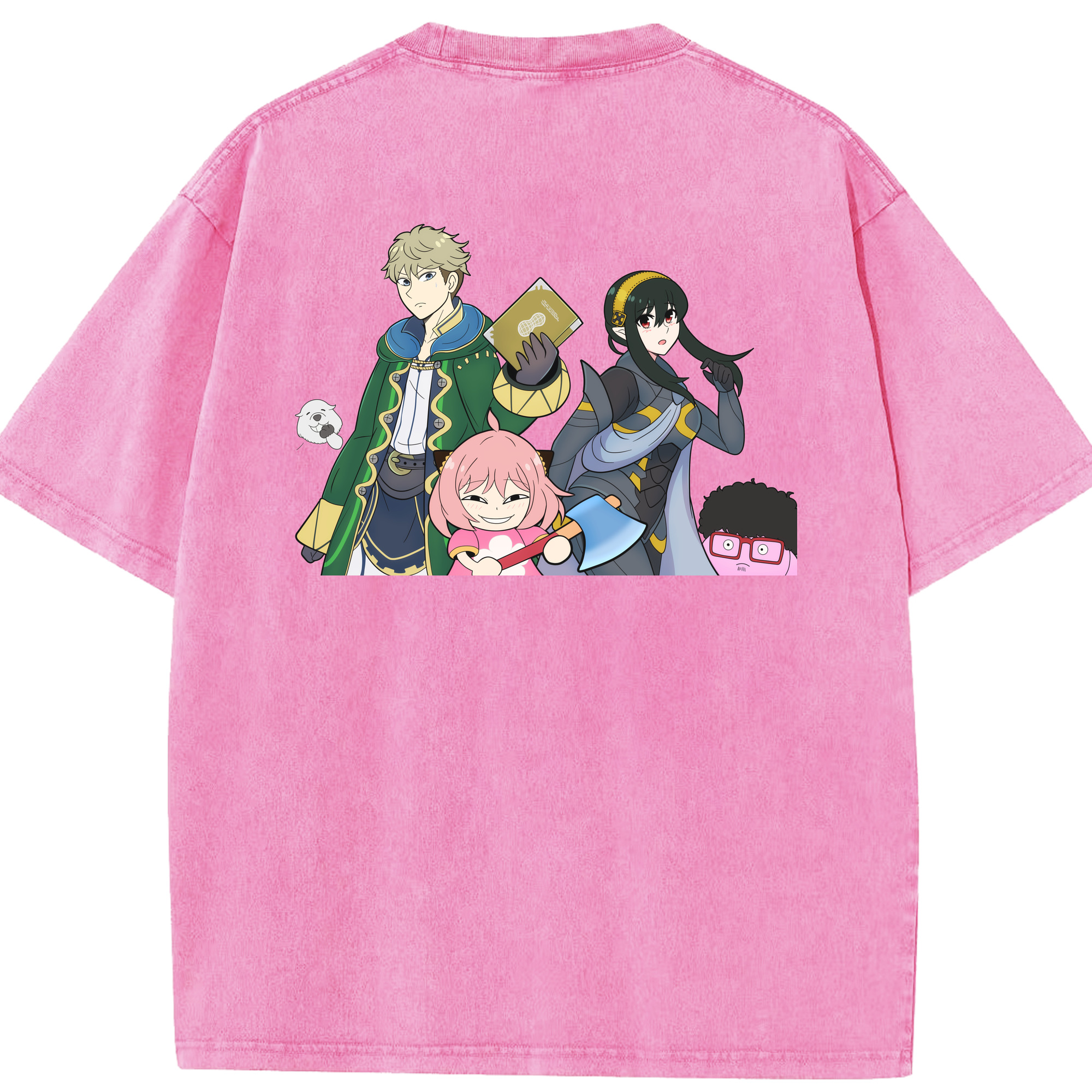 （画像用） SPY×FAMILY间谍家家酒 綿100% ヴィンテージ風 半袖Tシャツ（背面プリント）